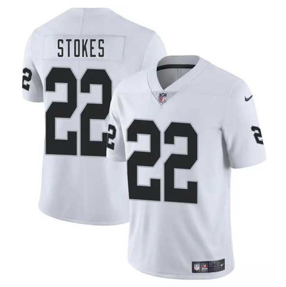 Men & Women & Youth Las Vegas Raiders #22 Eric Stokes White 2025 Vapor Stitched Jersey